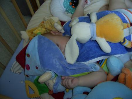 calin avec mes doudous