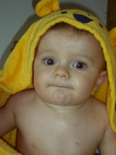 winnie sors du bain...